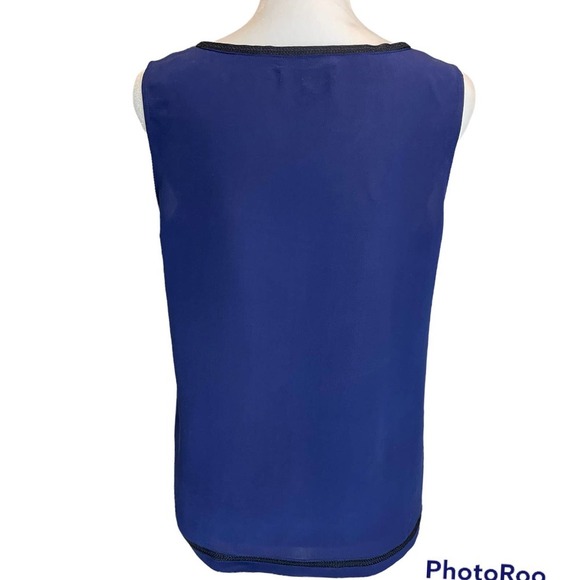 MADEWELL Silk Navy Blue and Black Tank Top - Picture 6 of 9